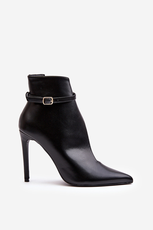 Dámske kožené topánky na vysokom podpätku amalundi