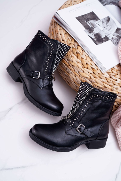 Dámske topánky dekoratívne čierne cestu čierny posúvač