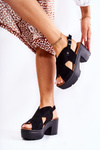 Semišové  Sandály Na Podpatku černé Arlena