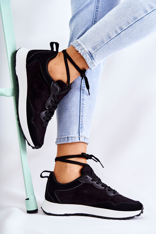 Dámske čierne semišové športové topánky nayla