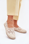 Dámske Béžové Čipkované Espadrilky Adelira