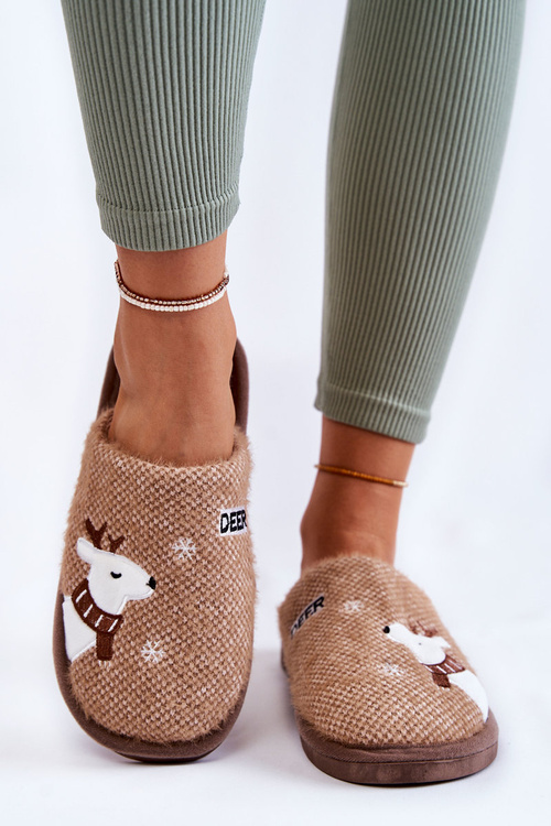 Dámske vianočné papci s sobom Brown Millio