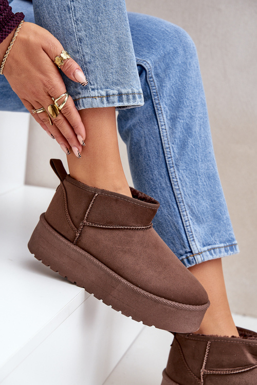 Nízke Snehové Topánky Na Platforme Hnedé Korfedi