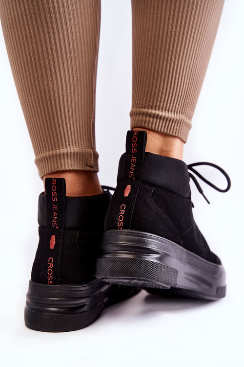 Topánky krížové džínsy KK2R4074C Čierne topánky