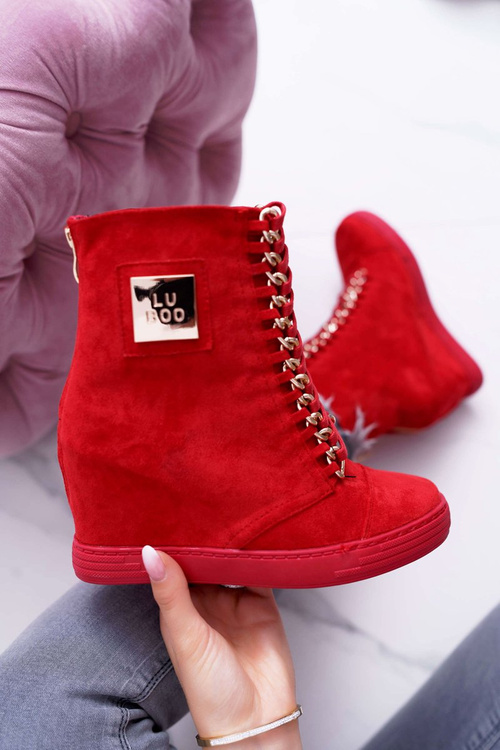 Dámske tenisky Lu Boo s reťazami Suede Red Monica