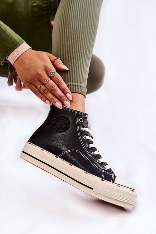 Dámské High Zateplené tenisky Cross Jeans KK2R4042C Černé