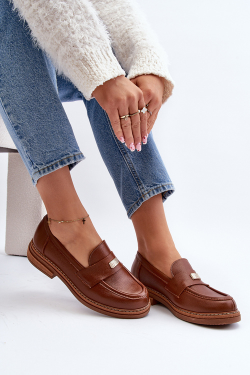 Dámské mokasíny na platformě Laura Messi 2392 tmavě zlatá