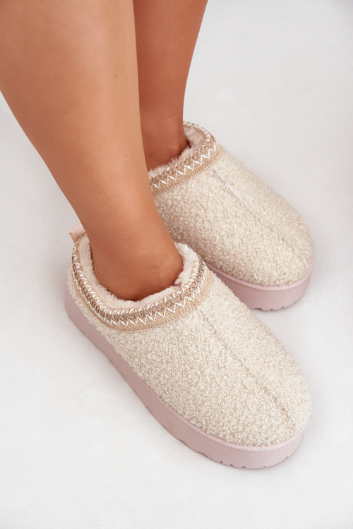 Dámské Sněhule Na Platformě S Vyšíváním Světle Béžové Tirissa