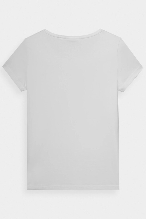 Hladké Dámske Tričko S Logom Biele 4F 4FWMM00TTSHF1845-10S