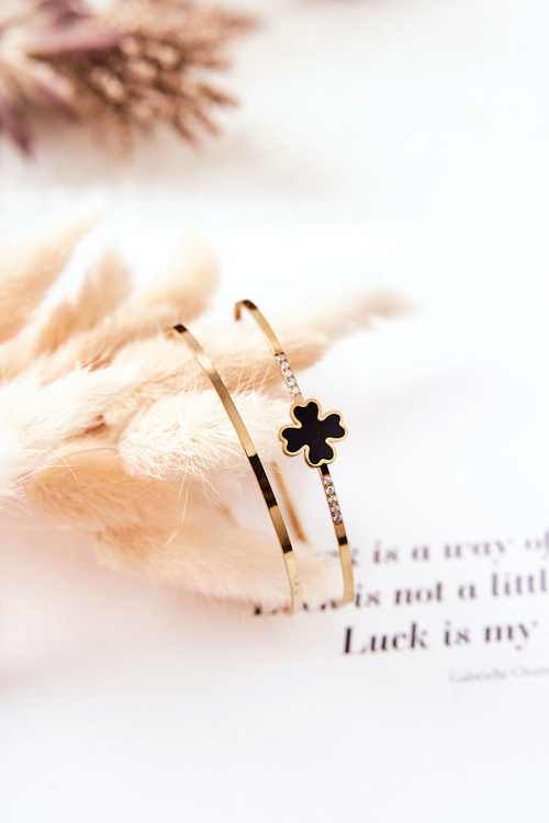 Ocelové náramky čtyřlístek Černé a zlaté