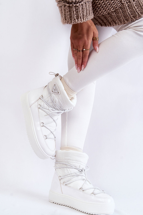 Dámské módní šněrovací boty do sněhu Bíle Carrios