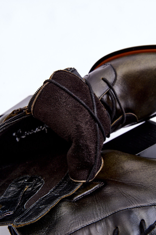 Klasické kožené šněrovací boty Maciejka 05667-09 Zelená