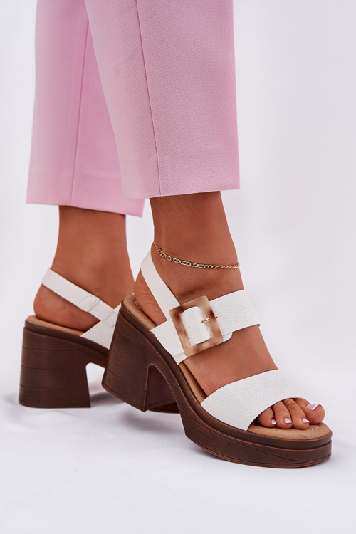 Dámské sandály na masivním podpatku a platformě Bílé Vinceza 17387