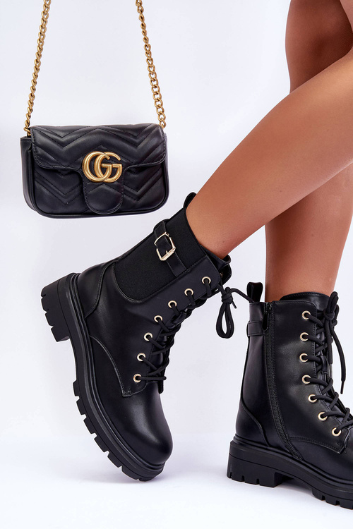 Dámske kožené topánky Čierna čln