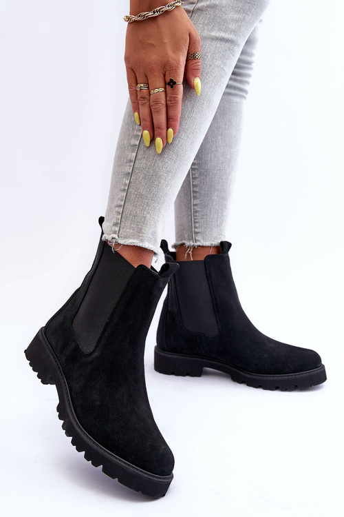 Suede Boots Black Nicole 2672