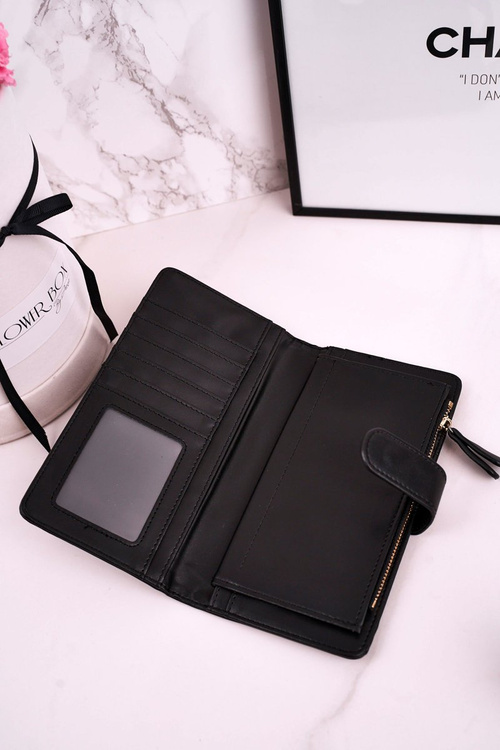 Velká Dámská Peněženka S Extra Prostorem Pro Karty Černá