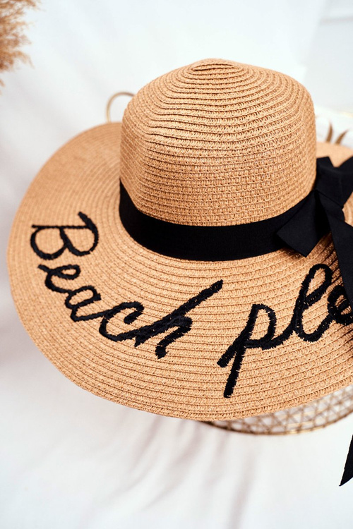 Dámsky klobúk 100% ťavový papier Veľká pláž Rondo, prosím