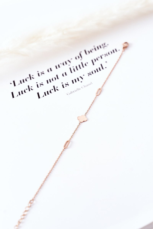 Náramok na reťazci s Clover Pink Gold