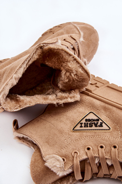 Vysoce zateplené semišové tenisky béžové Evren