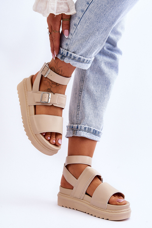 Dámské sandály s páskem Béžove Hever