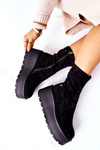 Suede Boots na čiernej platforme Maciejka 05319-01