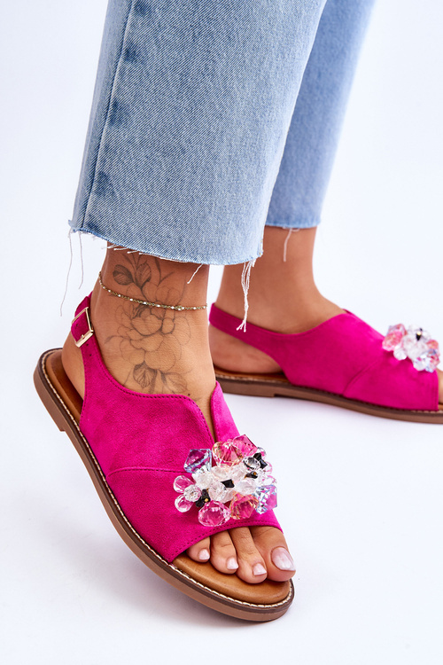 Dámske semišové sandále s kameňmi Fuchsja Mersea