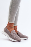 Dámské mokasíny na platformě z eko semiše šedé Inesqua