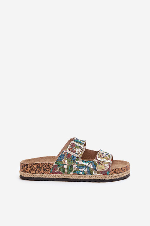 Vzorkované Dámske Pantofle Na Korkovej Platforme S Prackami Lee Cooper LCW-25-35-3480L Viacfarebné