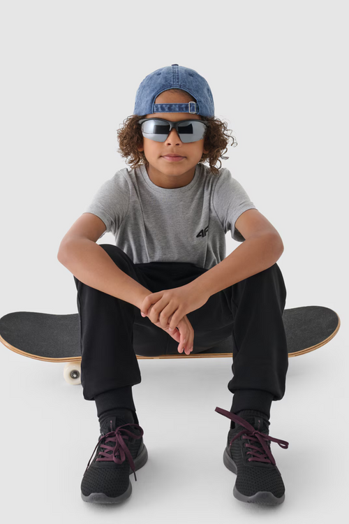 Chlapčenské Tričko Hladké Bavlnené Šedé 4F 4FJWMM00TTSHM1626-25S