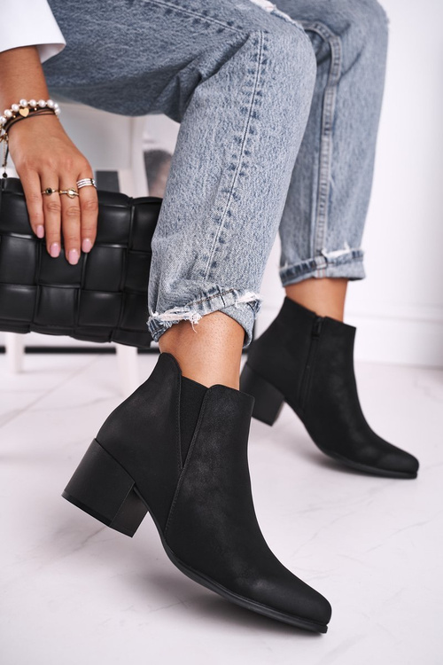 Dámské Kotníkové Boty Na Podpatku Sergio Leone Eco Nubukové Černé BT621