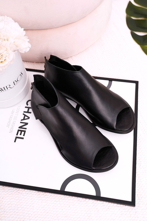 Dámske kožené sandále Nicole 2622 čierna