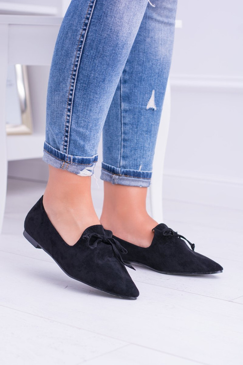 Lu Boo Black Ballerinas v Spitz Lordy Suede Feliciano