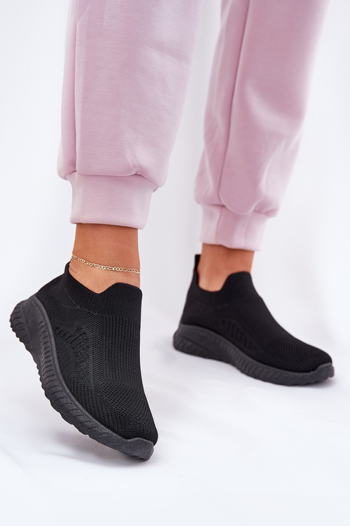 Nazúvacie Textilné Športové Topánky Dámske Čierne Minstina