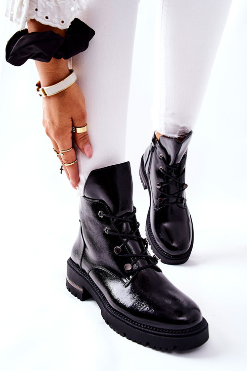 Boty Lakované zateplené Sergio Leone černé TR744