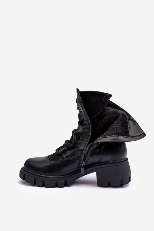 Dámske kožené topánky s čiernou väzbou Doreli