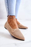 Dámské prolamované baleríny Slip-on béžove Rosario