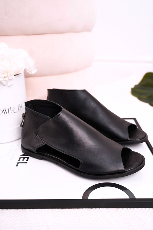 Dámske kožené sandále Nicole 2622 čierna