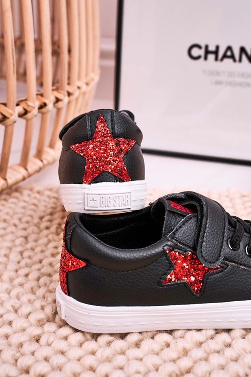 Dětské Kožené Tenisky S Hvězdou BIG STAR DD374105 Černé