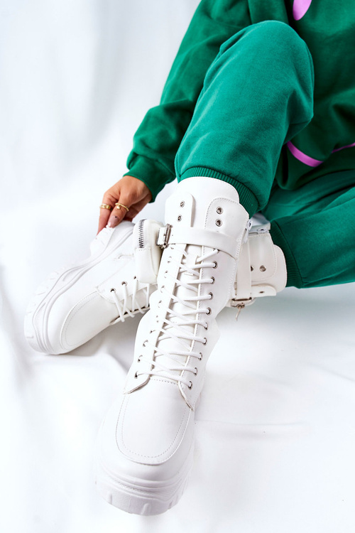 Boty na platformě s pouzdrem Bílé Issanti