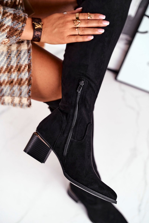 Dámske kolenné topánky Eco-ECO Black sa nemôže zastaviť