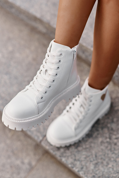 Dámské Botky Na Zip S Dekorativním Srdcem Bílé Obeena