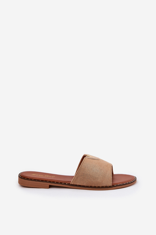 Dámske Sandále Na Plošnom Opätku S Dekoratívnymi Detailami Khaki Saliena