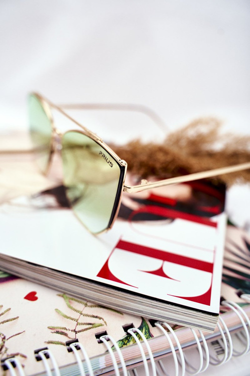 Prius Pre-38p Slnečné okuliare Zlaté ružové zrkadlo