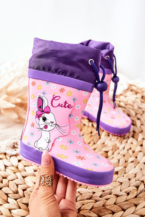 Detský gumový galoshes Pink Rabbit Hekamna