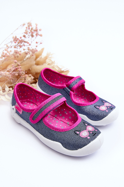 Dívčí Balerínky Bleskové Befado 114X422 Tmavě Modro-Růžové