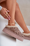 Dámske Snehule Na Platforme Zateplené Kožušinou Leopard Hnedé Popruhy