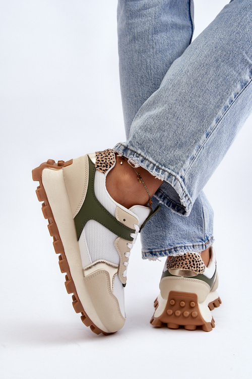 Dámske športové tenisky bežovo-zelené Ralita