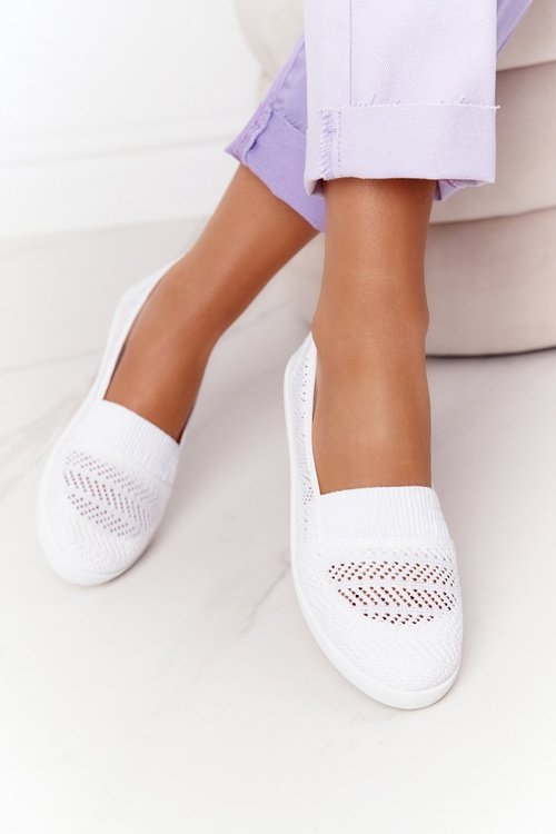 Prolamovane Kožené Tenisky Slip-On Bílé Chillout