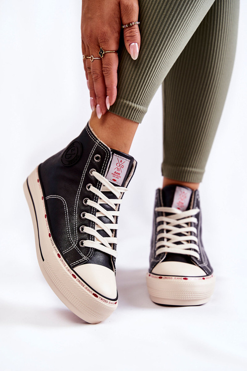 Dámské High Zateplené tenisky Cross Jeans KK2R4042C Černé