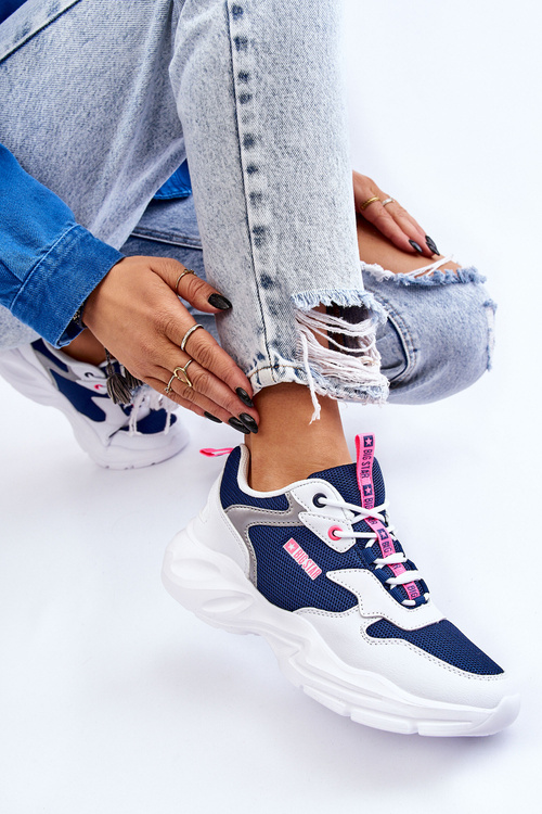 Dámské lehké sportovní boty Big Star LL274376 Bílá a tmavě modrá